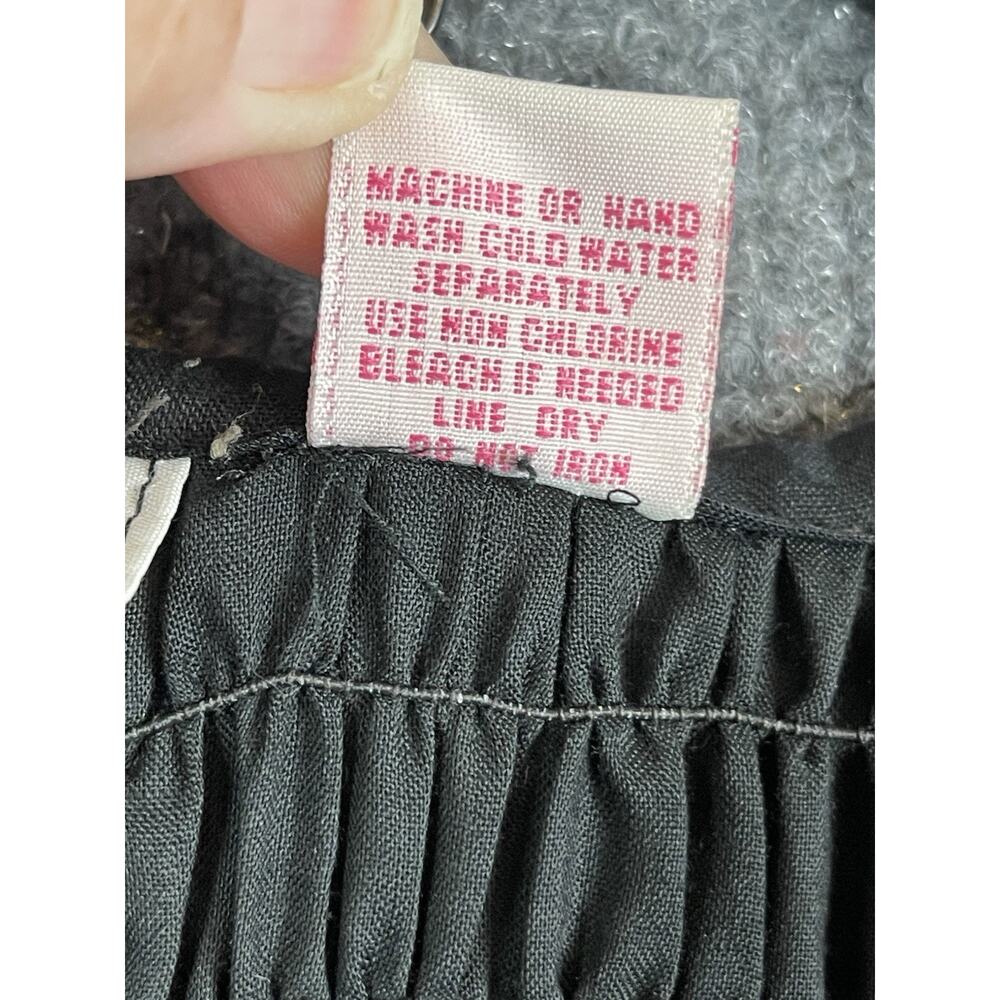 Ventage NAQUI Crushed and Smocked Black Knee Length Dress Jewel Neck L - Picture 12 of 12